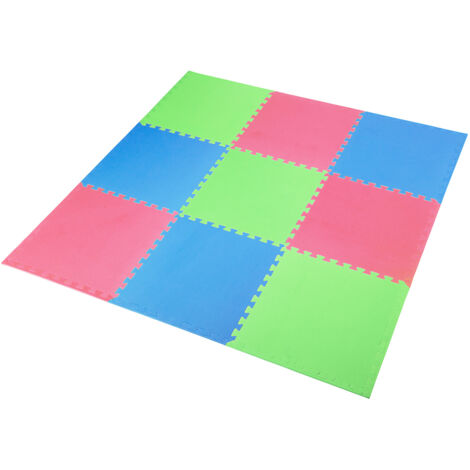 MP10 MULTIPACK TAPPETINO PROTETTIVO PUZZLE VERDE-BL-ROSSO 60x60x1,0 CM (SET DA 9 PEZZI) ONE FITNESS
