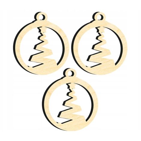 DECORAZIONI IN LEGNO PER ALBERO DI NATALE Z59 3 pz. (1/3)