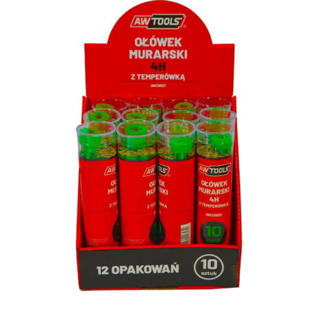 AWTOOLS MATITA PER MURATURA 4H VERDE PER PIETRA/MATTONI 10 PEZZI (1/3)