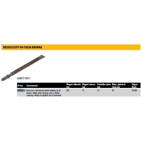 LAMA PER SEGHETTO ALTERNATIVO DEWALT 100x2,5mm T101BR LEGNO/INTONACO /5pz.