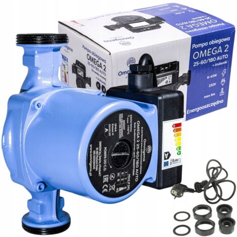 Pompa di circolazione 25-60/180 per caldaia di riscaldamento centralizzato, circolazione a risparmio energetico OMEGA 2