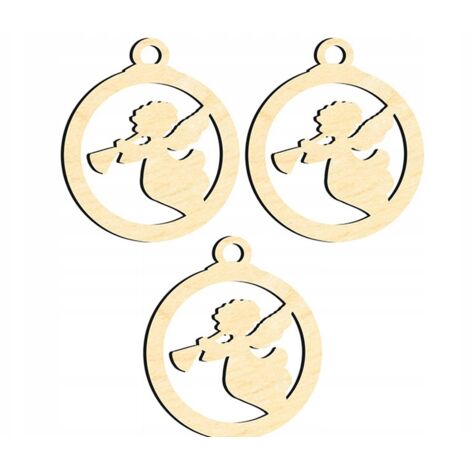 DECORAZIONI IN LEGNO PER ALBERO DI NATALE Z63 3 pz. (1/3)