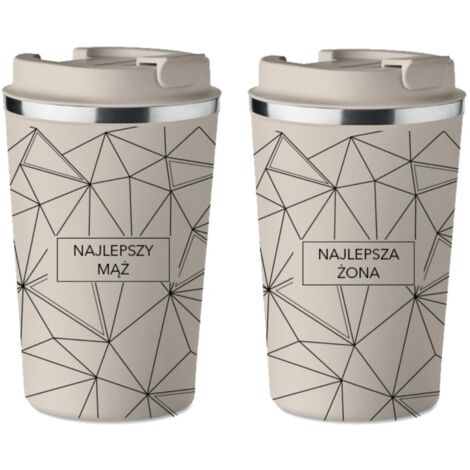 Set di 2 tazze termiche premium regalo di nozze per marito e moglie 350 ml KT105 (1/5)