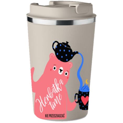 Tazza termica premium con stampa TEA TIME per tè 350 ml KT075 (1/5)