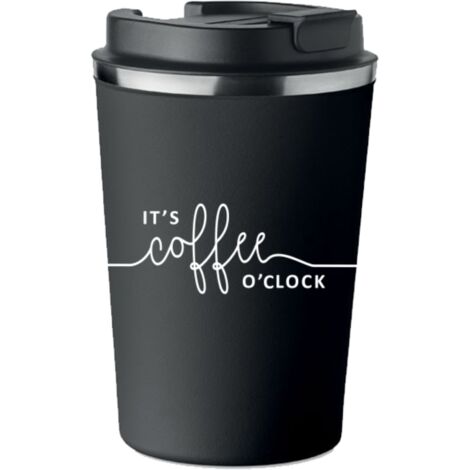 Tazza termica premium con stampa COFFEE O'CLOCK per caffè 350 ml KT056 (1/5)