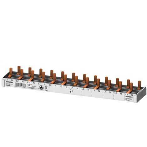 Barra di collegamento 3P+N 10mm2 stick 12 moduli per interruttori automatici stretti 1P+N (5SV1 5SV6 5SL60) isolamento completo 5ST3673-0