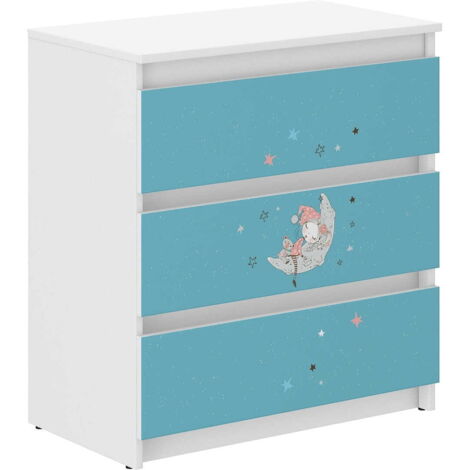 Relaxdays Cassettiera per Bambini, per la Cameretta, 3 Cassetti e 1