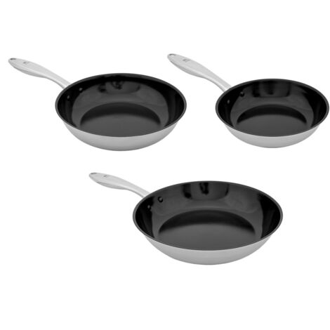 Shiori 撓 Set di padelle in acciaio inox 304 con rivestimento in ceramica per induzione 20 cm, 24 cm, 28 cm (1/5)