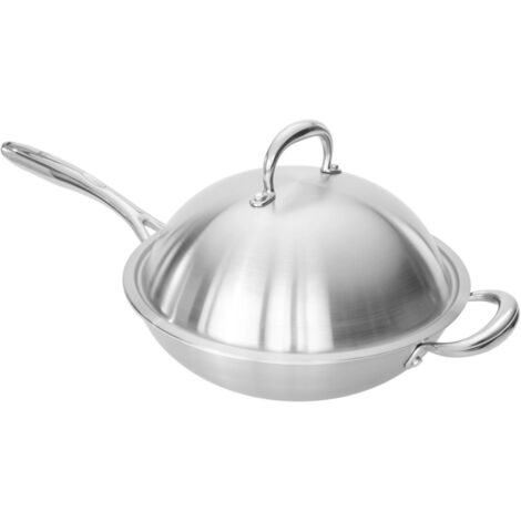 Shiori 撓 Padella WOK in acciaio inox 304 28 cm x 8,20 cm per induzione (1/5)