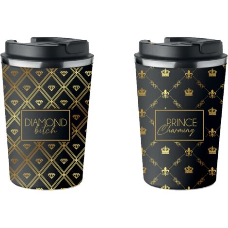 Set di 2 tazze termiche premium DIAMOND BITCH PRINCE king 350ml KT068 (1/5)