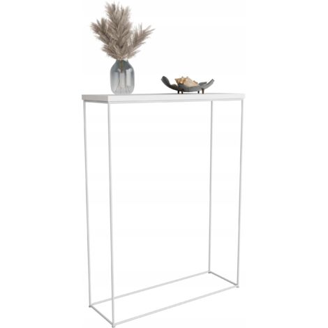 Consolle da ingresso realizzata in filo metallico 8 mm 60x20 Bianco opaco Bianco opaco (1/4)
