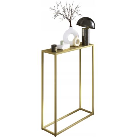 Consolle da ingresso realizzata con profili metallici 15x15 60x20 Oro (1/5)