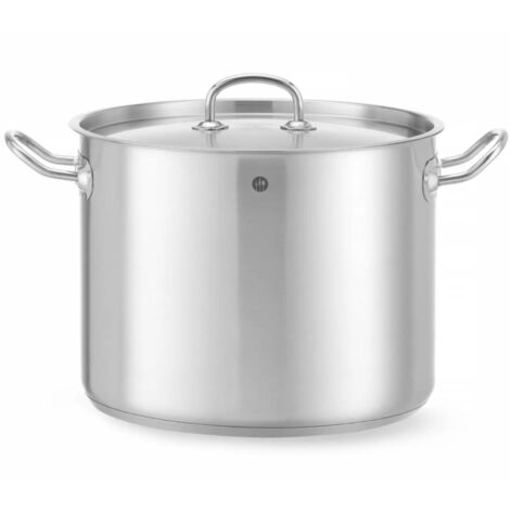 Pentola alta Kitchen Line con coperchio, diametro 13,5 l, dimensioni 280 x 220 h - Hendi 837405 (1/5)
