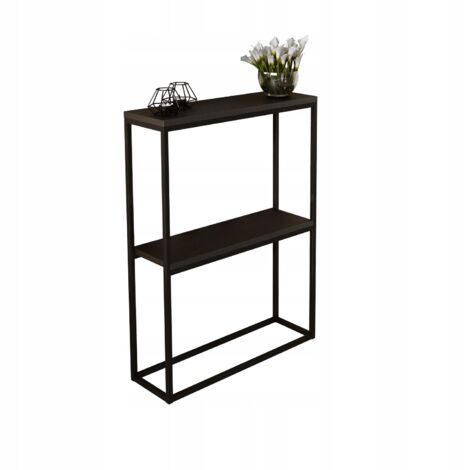 Mensola doppia 60x20 da ingresso realizzata con profili 15x15 Nero Nero (1/3)