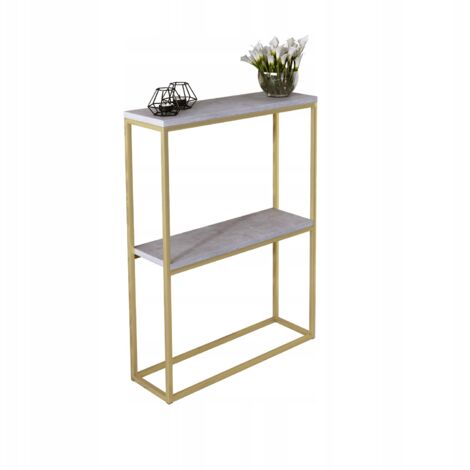 Mensola doppia 60x20 da ingresso realizzata con profili 15x15 Golden Concrete Light (1/3)