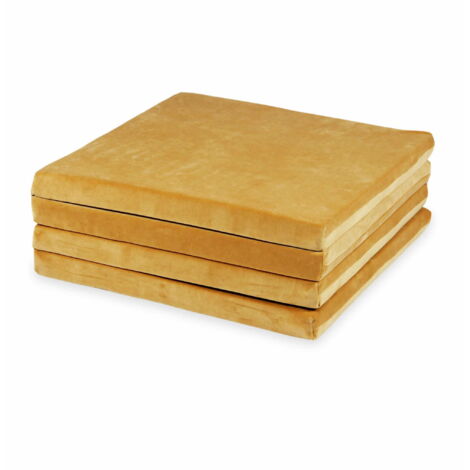 Tappeto da gioco 120x120cm per bambini, quadrato, pieghevole, Velvet Soft Caramel (1/4)