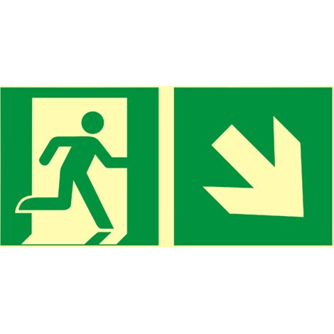 CARTELLO SEGNALETICA USCITA DI EMERGENZA DESTRA 20x30cm PLASTICA PVC