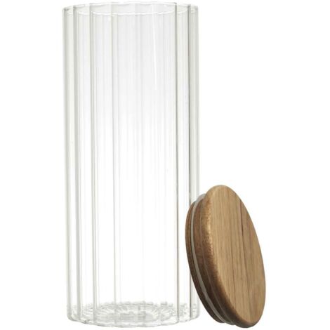 Vaso in vetro Arno con coperchio in acacia (1/5)