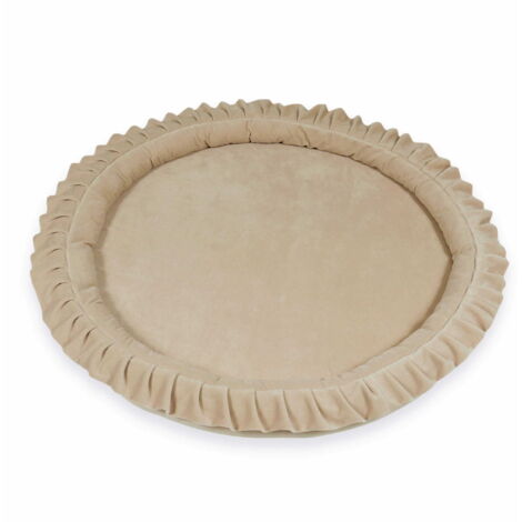 Materassino nido 120 cm per bambini, velluto morbido beige (1/5)