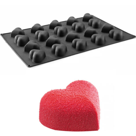 Stampo in silicone per praline, mousse, prodotti da forno 570 x 375 mm - cuori (1/3)