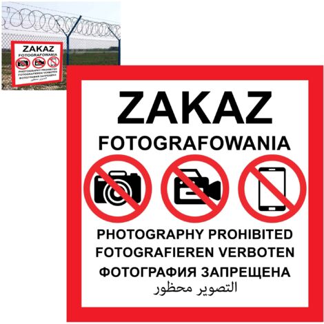 FOTOGRAFIA VIETATA - pannello conforme al Ministero della Difesa Nazionale, pannello in PVC 60x60cm impermeabile (1/2)