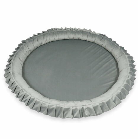 Materassino nido 120 cm per bambini, velluto grigio (1/2)