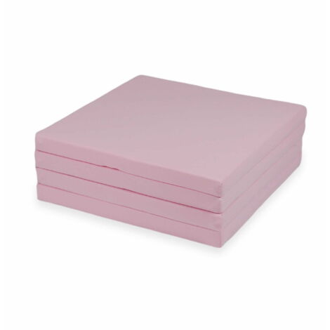 Tappeto gioco 120x120cm per bambini, quadrato, pieghevole, rosa cipria (1/4)