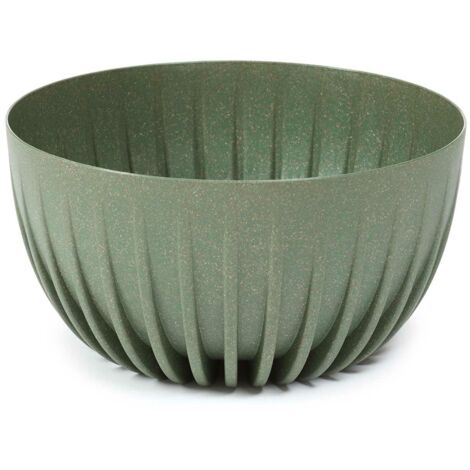 Vaso da fiori in legno ecologico a strisce, verde, 30xh16 (1/5)