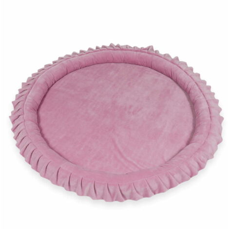 Tappetino nido 120 cm per bambini, velluto rosa tenue (1/2)