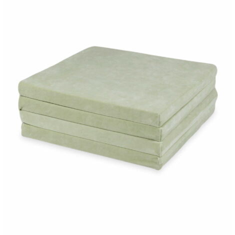 Tappeto da gioco 120x120cm per bambini, quadrato, pieghevole, Velvet Soft, Menta chiaro (1/4)
