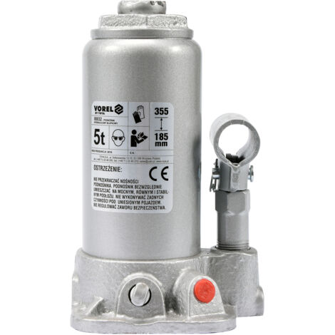 Cric Idraulico A Bottiglia SIXTOL SX 6T – Sollevamento Da 21,5 A 43,5 Cm, Compatto E Portatile Per SUV E Furgoni