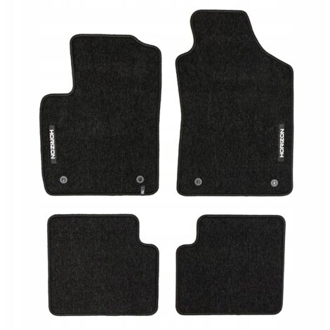 Tappetini Auto Anteriori In Velluto Antracite LUX Per Fiat 500L, Set 2 Pezzi, Con Rinforzo Tallone, Antiscivolo