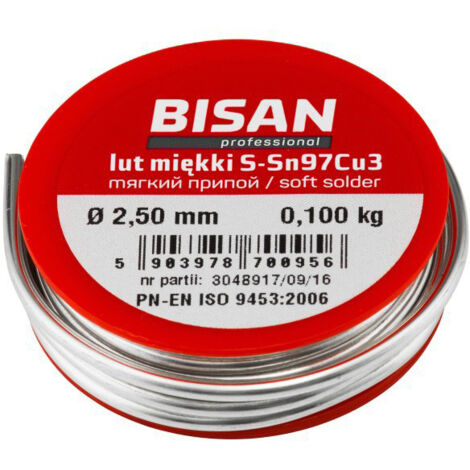 Filo per saldatura dolce senza piombo 2,5 mm per tubi in rame 100 g