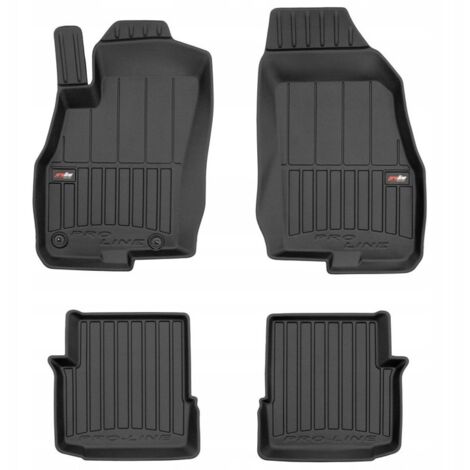 UXux Tappetini In Gomma Per Fiat Grande Punto (2005-2012) - Set Anteriore 2 Pezzi, Impermeabili, Con Bordino Rialzato 1,5 Cm E Gommini Antiscivolo