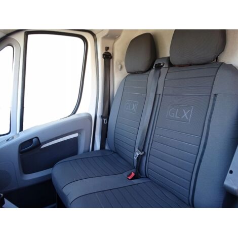 Gepersonaliseerde Velours Vloermatten Renault Trafic II 2001-2014 - Tweedelig Front, Grijs Zwart Geperforeerd