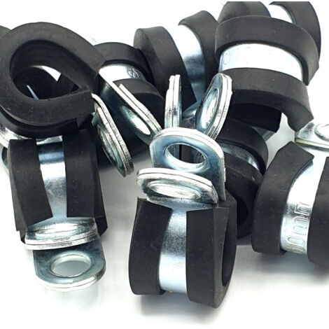 24 Pezzi 10 Mm Fascette Stringitubo In Acciaio Inox P-Clips Fascette Di Fissaggio Per Tubi Con Rivestimento In Gomma Per Cavi Elettrici Per Tubi Per Autoveicoli 85828628