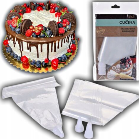 200 Sac à Poche Blu Per Torte, 25x52 Cm, In LDPE Ispessito, Monouso, 4 Rotoli Da 50 Pezzi, Per Decorare Crema, Cioccolato E Dessert - 2