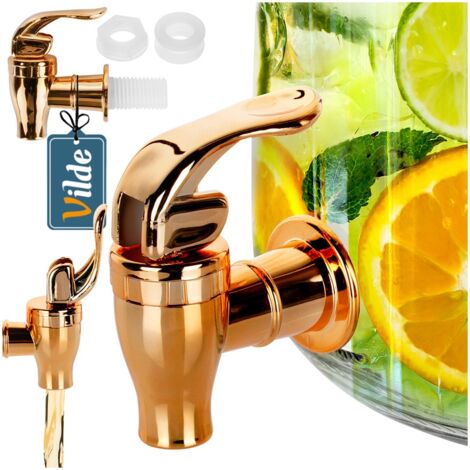 Rubinetto di ricambio per erogatore di acqua, in rame, per vino, birra, barilotto di bevande, erogatore di bevande (1,2 cm), color oro