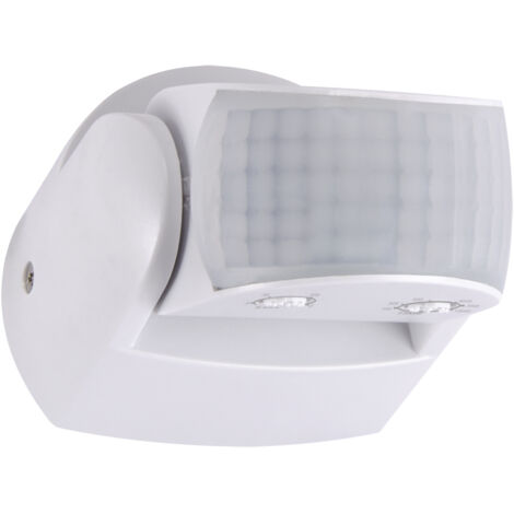 Sensore di movimento 1200W 230V 180 gradi 12m IP65 bianco PIR pattuglia Ideus 03922 (1/2)