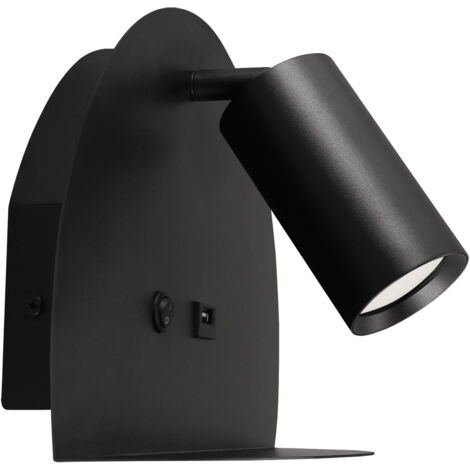 Lampada da parete nera IP20 orientabile mobi WLL GU10 35W Ideus 04189 (1/2)