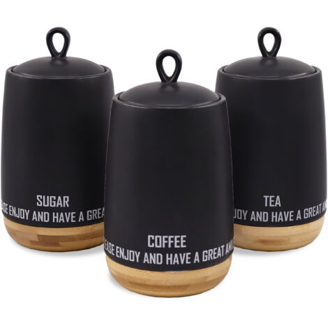 Set di 3 contenitori in ceramica per caffè, tè e zucchero MAESTRO Eco Style MR-20029-03CS (1/4)