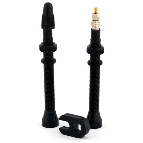Valvole tubeless Trezado nere 80 mm - Confezione blister - 2 pezzi con chiave (1/4)