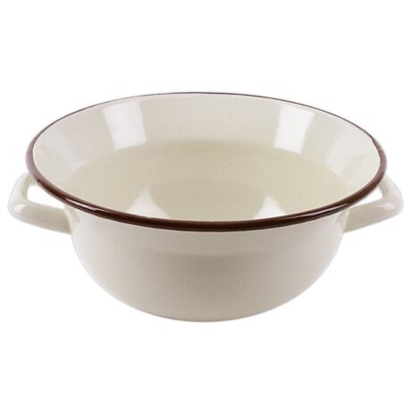 Ciotola da cucina in acciaio smaltato beige retrò MARRONE 26cm 2,5L ORION 720261
