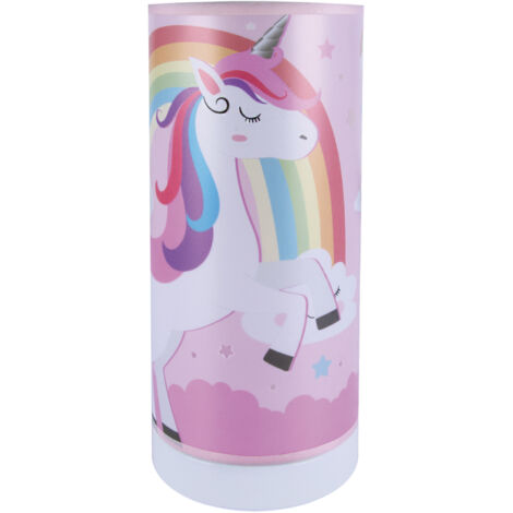 Lampada da tavolo per bambini con 3 batterie AA, LED rosa 3W gros 3000K Ideus 03885 (1/2)