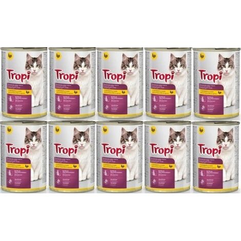 Cibo umido per gatti TROPI con pollame 415 g x 10 pz POULTRY cat (1/2)