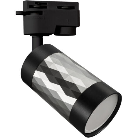 Apparecchio di illuminazione a binario GU10 35W argento-nero pianoforte TRA Ideus 04092 (1/2)