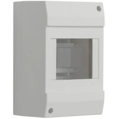 Quadro di distribuzione modulare, in plastica, 1x4, per montaggio a superficie, IP30, IK06, classe II, senza sportello, DB104W, 1X4P/SM, bianco, 3851 (1/2)