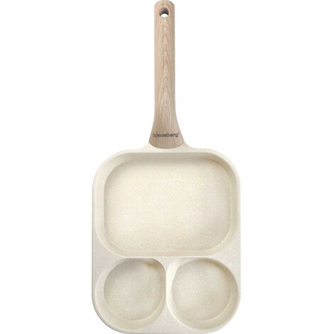 Teglia in marmo 3 in 1 per uova, pancake e crêpes 22x18cm BEIGE KLAUSBERG KB-7829