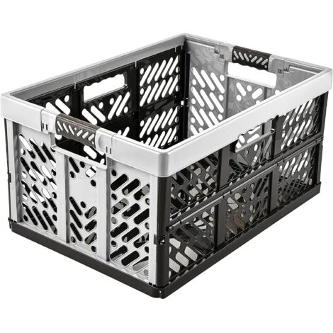 keeeper Robusto Box Contenitore Pieghevole con Impugnature Soft-touch, 54 x 37 x 28 cm, 45 L, Ben, Grigio Chiaro (1/4)