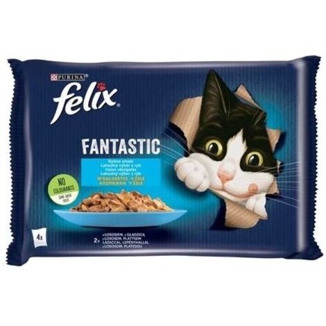 Cibo per gatti Felix Fantastic Salmone Pesce piatto 485 g Nestlé (1/3)